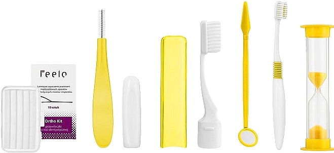 Ортодонтичний набір у косметичці, жовтий - Feelo Ortho Kit — фото N2