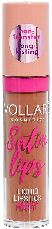 Матова рідка помада для губ - Vollare Cosmetics Satin Lips Matt Liquid Lipstick — фото N1