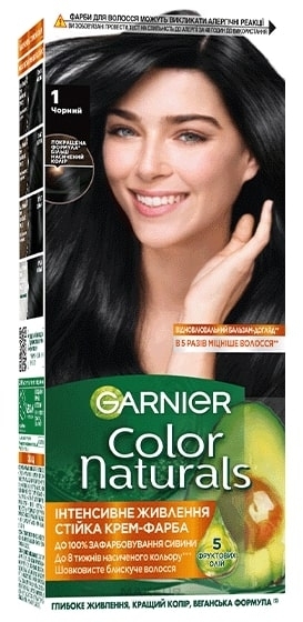 Стійка крем-фарба з трьома маслами - Garnier Color Naturals — фото 1 - Черный