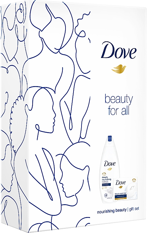 Набор - Dove Nourishing Beauty Gift Set (sh/gel/250ml + soap/100g) — фото N2