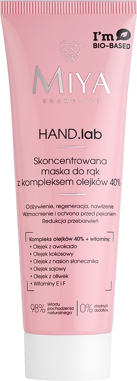 Концентрированная маска для рук и ногтей с комплексом масел 40% - Miya Cosmetics Hand Lab Concentrated Mask For Hands & Nails With A Complex Of Oils 40% — фото N1