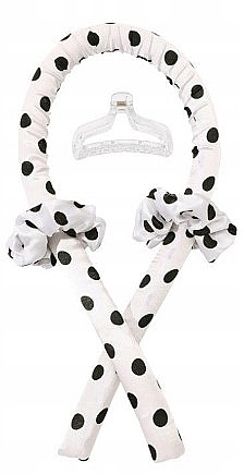 Набор для создания локонов, белый в черный горох, 5 продуктов - Ecarla Curling Headband Kit — фото N1