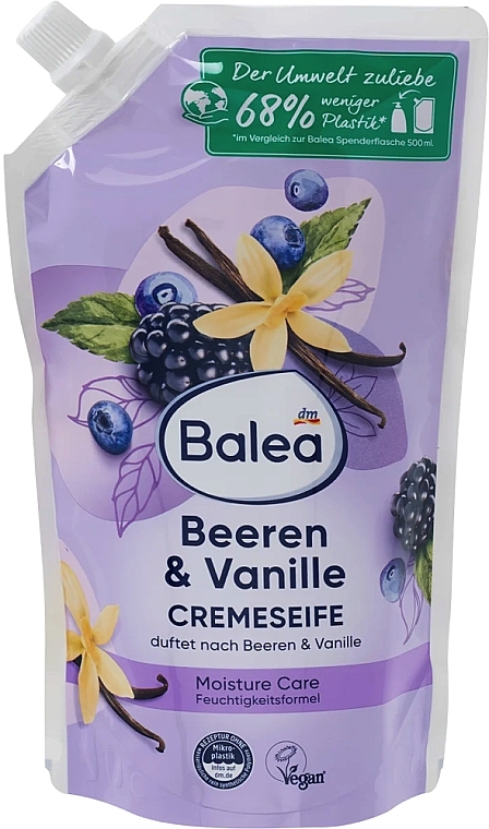 Жидкое крем-мыло c ароматом ягод и ванили - Balea (дой-пак)