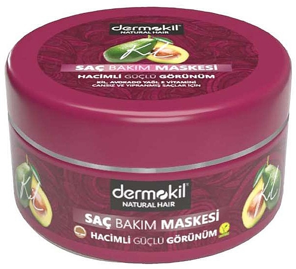 Маска для волос с растительной глиной, авокадо и витамином Е - Dermokil Hair Care Mask — фото N1