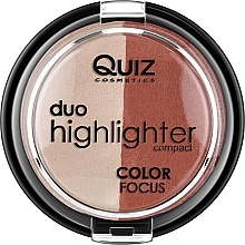 Пудра-хайлайтер подвійна - Quiz Cosmetics Color Focus Duo Highlighter — фото N2