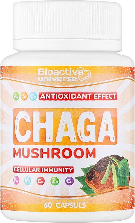 Гриб Чага в капсулах - Bioactive Universe Chaga Mushroom — фото N1