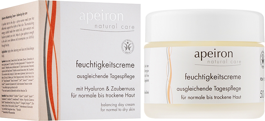 Увлажняющий дневной крем для нормальной и сухой кожи - Apeiron Moisturizing Cream — фото N2