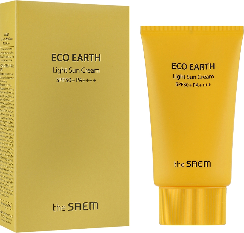 Легкий сонцезахисний крем - The Saem Eco Earth Power Light Sun Cream SPF50+ PA+++ — фото N1