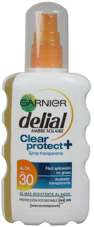 Солнцезащитный спрей - Garnier Delial Ambre Solaire Clear Protect Transparent Protective Spray SPF30 — фото N1