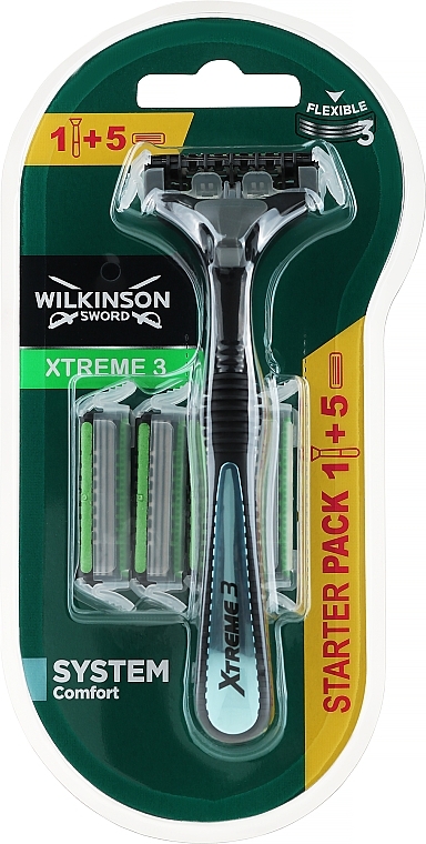 Станок + 5 сменных картриджей - Wilkinson Sword Xtreme3 Hybrid