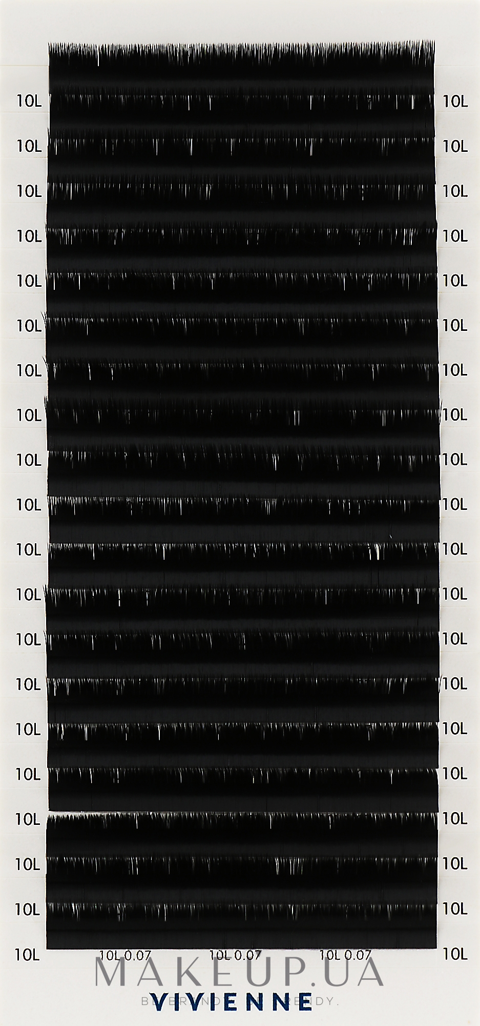 Накладні вії "Elite", чорні, 20 ліній (0,07, L, 10) - Vivienne — фото 1уп