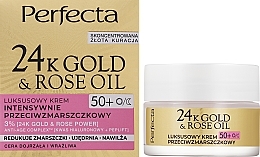 Парфумерія, косметика Крем для обличчя від зморщок - Perfecta 24k Gold & Rose Oil Anti-Wrincle Cream 50+