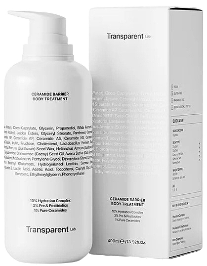 Лосьон для тела с высоким содержанием керамидов - Transparent Lab Ceramide Barrier Body Treatment — фото N1