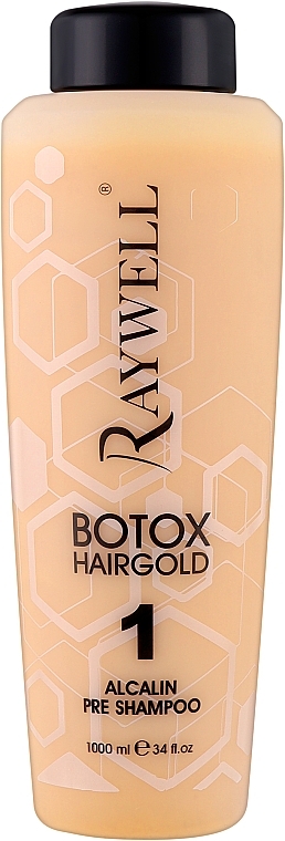 Шампунь для волос - Raywell Botox Hairgold 1 Alcalin Pre Shampoo — фото N1