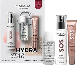 Набор - Madara Cosmetics SOS Hydra Star Collection (f/cr/50ml + ser/15ml + micell/water/50ml) — фото N1