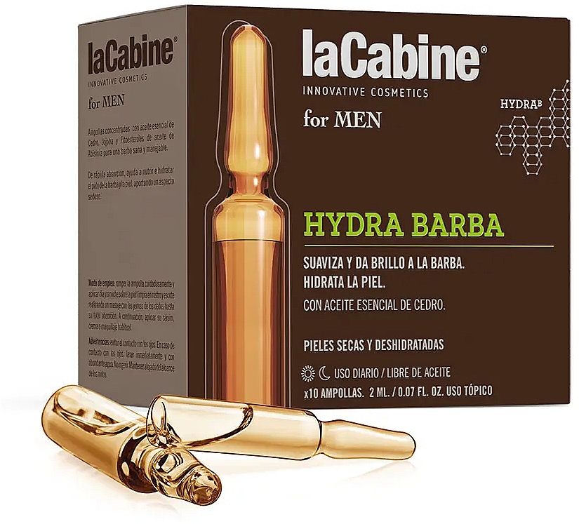 Ампулы для мягкости и блеска бороды - La Cabine For Men Ampollas Hydra Barba — фото N1