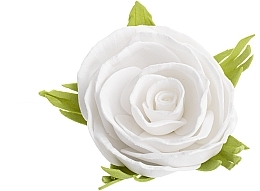 Резинка для волосся ручної роботи "Біла троянда", маленька - Katya Snezhkova — фото N1