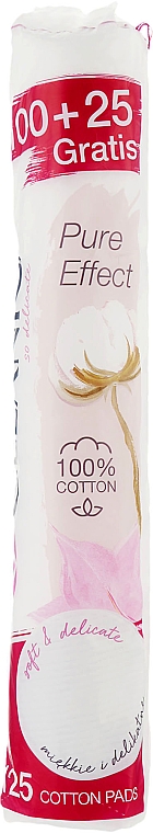 Диски ватні косметичні "Pure Effect", 100+25 шт - Cleanic Face Care Cotton Pads — фото N1