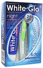Парфумерія, косметика Набір з жовтою зубною щіткою - White Glo Night & Day Toothpaste (t/paste/65ml + t/gel/65ml + toothbrush)
