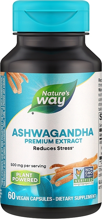 Пищевая добавка "Ашваганда", 500 mg - Nature’s Way Ashwagandha — фото N1