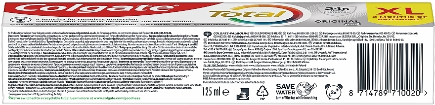 Зубная паста "Тотал Ориджинал" комплексная антибактериальная - Colgate Total — фото N3