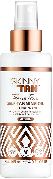 Масло для автозагара "Medium" - Skinny Tan Tan and Tone Oil — фото N1
