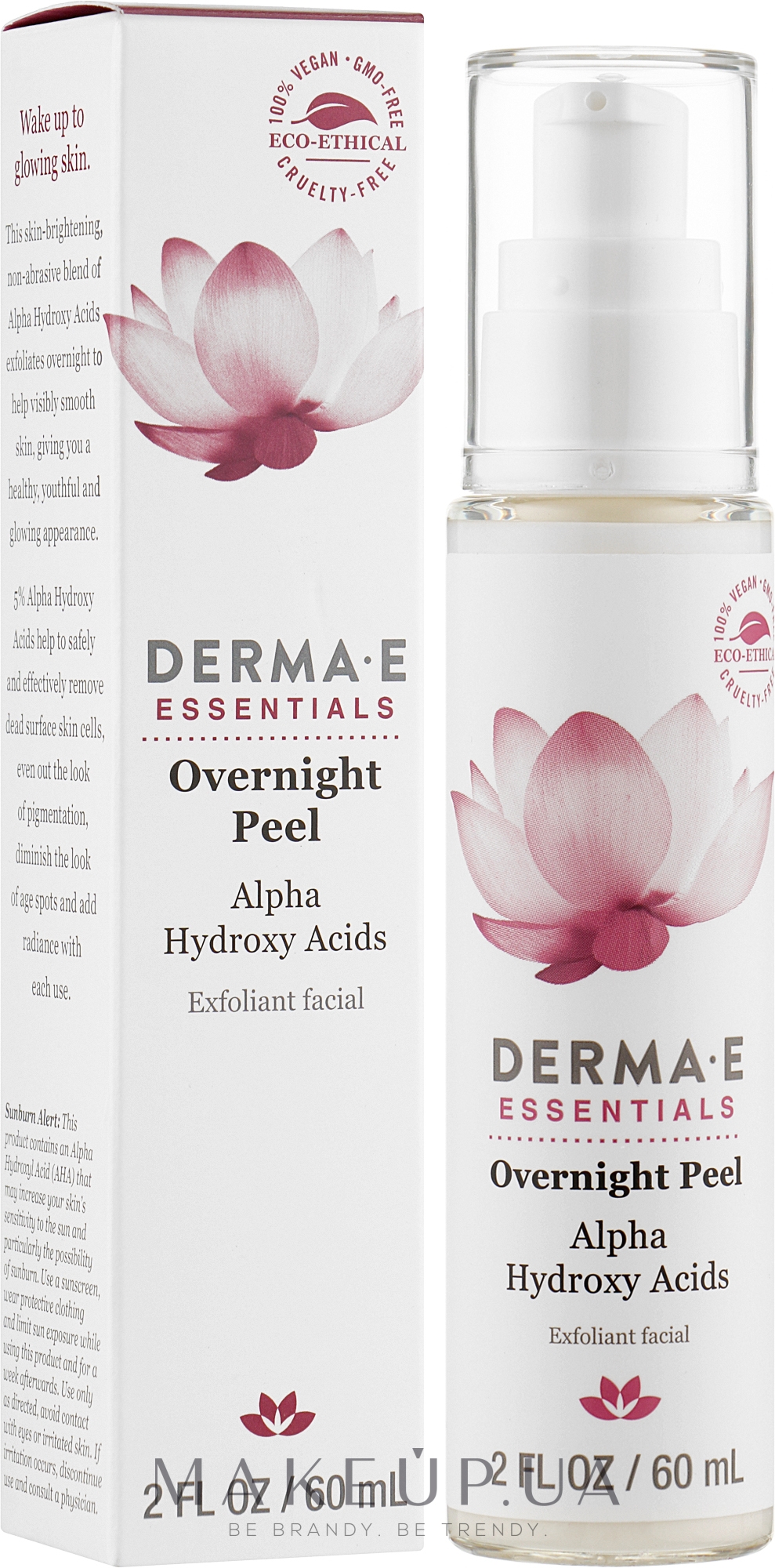 Ночной пилинг с альфа-гидроксикислотами - Derma E Overnight Peel Exfoliant Facial — фото 60ml