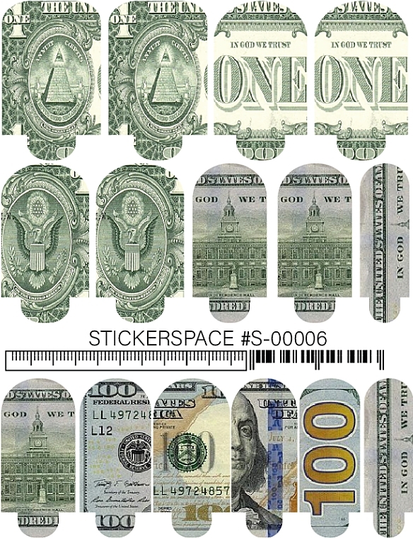 Дизайнерские наклейки для ногтей "Wraps S-00006" - StickersSpace — фото N1