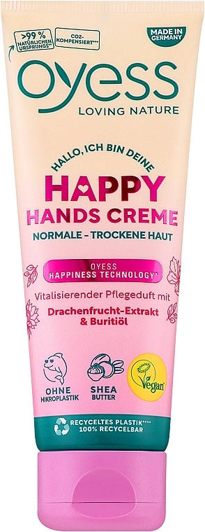 Бальзам для рук з фруктовим ароматом, що бадьорить - Oyess Happy Hands Creme — фото N1
