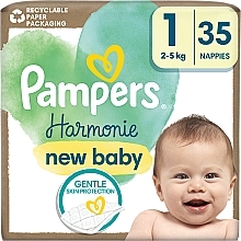 Парфумерія, косметика Підгузки Harmonie New Baby, розмір 1, 2-5 кг, 35 шт. - Pampers