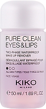 Двухфазная жидкость для снятия макияжа с глаз и губ - Kiko Milano Pure Clean Eyes & Lips (мини) — фото N1