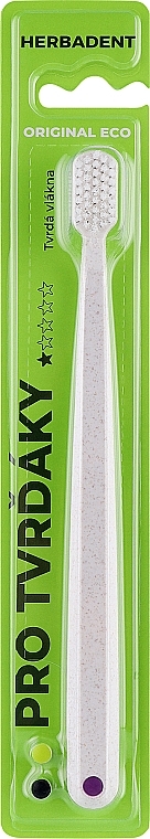 Зубная щетка жесткой жесткости, в ЭКО упаковке - Herbadent Toothbrush — фото N1