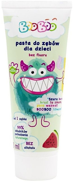 Детская зубная паста без фтора "Арбуз" - Booboo — фото N1