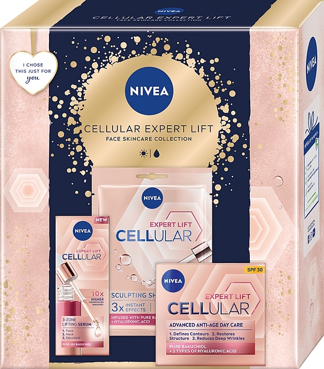 Набор - NIVEA Cellular Expert Lift (f/cr/50ml + f/ser/30ml + f/mask/1pc) — фото N1