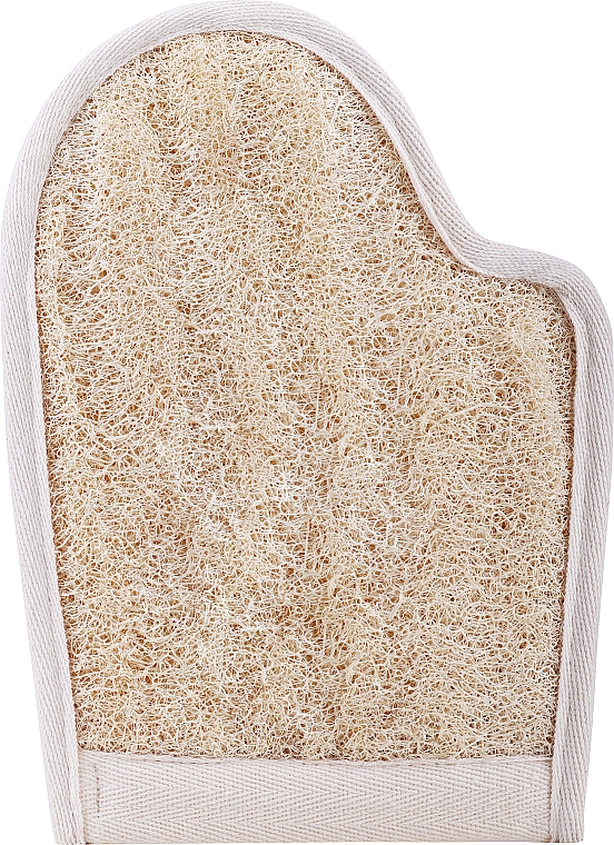 Губка банна масажна з люфи і бавовни, у формі рукавички 7255 - Titania — фото N1