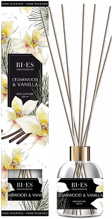Аромадифузор "Кедр і ваніль" - Bi-Es Home Fragrance Cedarwood & Vanilla Reed Diffuser — фото N1