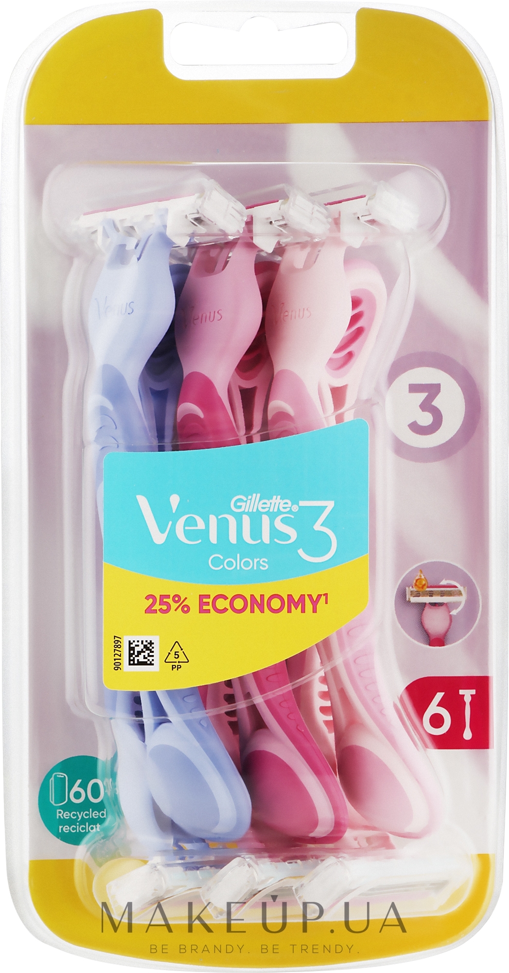 Набор одноразовых станков для бритья, 6 шт, вариант 1 - Gillette Venus Simply 3 Plus — фото 6шт