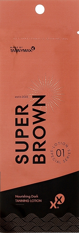Крем для засмаги на основі мигдального молочка, з алое вера, вітамінами та екстрактом какао - Tannymaxx Super Brown Nourishing Dark Tanning Lotion (пробник) — фото N1