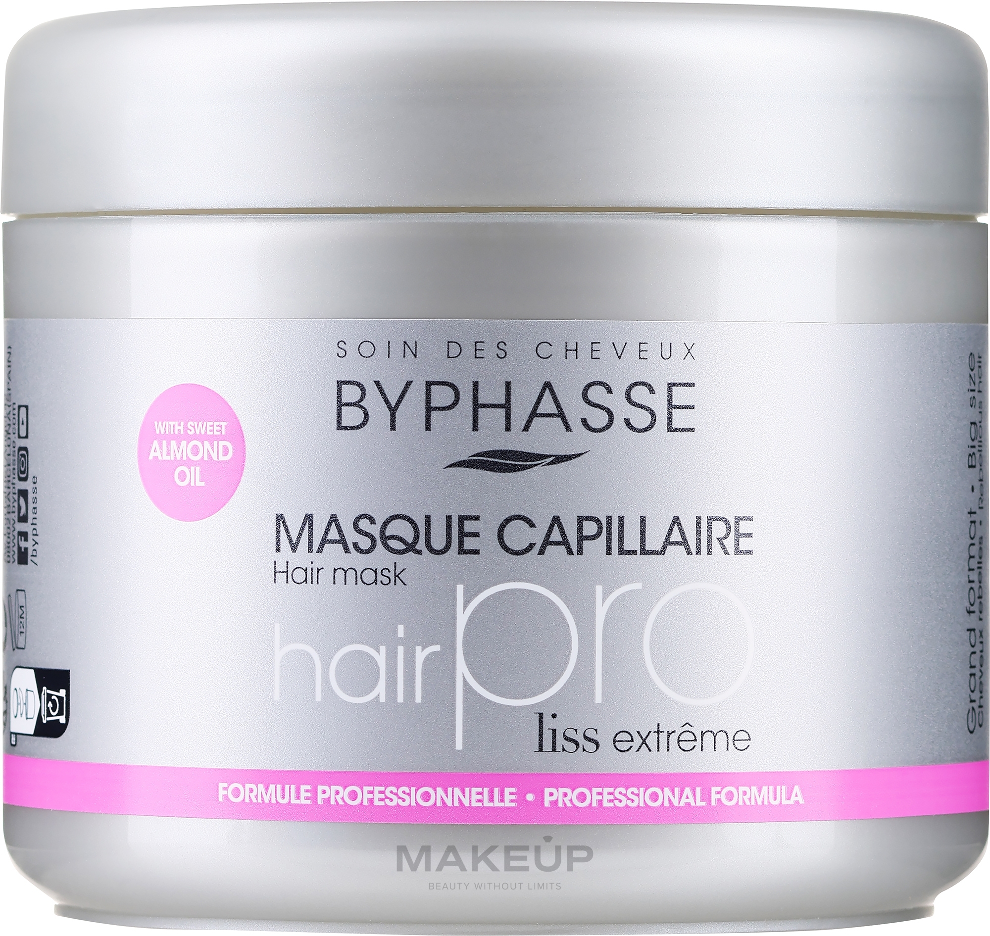 Маска для гладкости и блеска волос - Byphasse Hair Pro Mask Liss Extreme — фото 500ml