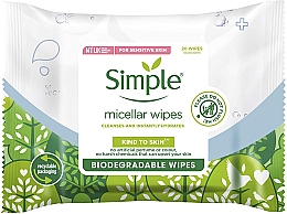 Парфумерія, косметика Очищувальні серветки - Simple Kind To Skin Biodegradable Micellar Face Wipes