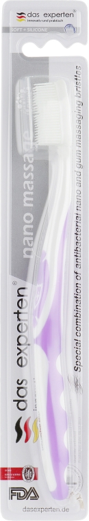 Зубная щетка "Нано массаж", мягкая, фиолетовая - Das Experten — фото N1