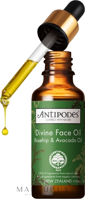 Масло для лица с шиповником и авокадо - Antipodes Divine Avocado & Rosehip Face Oil — фото 30ml