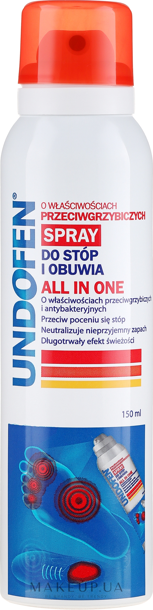 Антигрибковый спрей для ног - Undofen All in One Foot Spray — фото 150ml