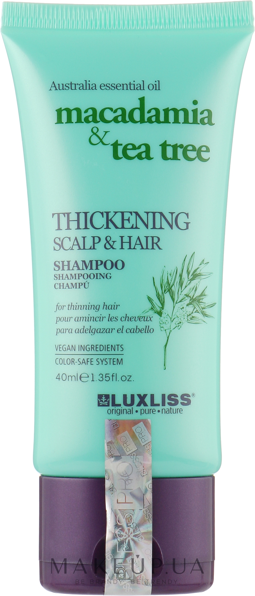 Укрепляющий шампунь для волос - Luxliss Thickening Scalp & Hair Shampoo — фото 40ml