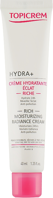 Насичений зволожувальний крем для сяйва шкіри - Topicrem Hydra + Rich Moisturizing Radiance Cream — фото N1