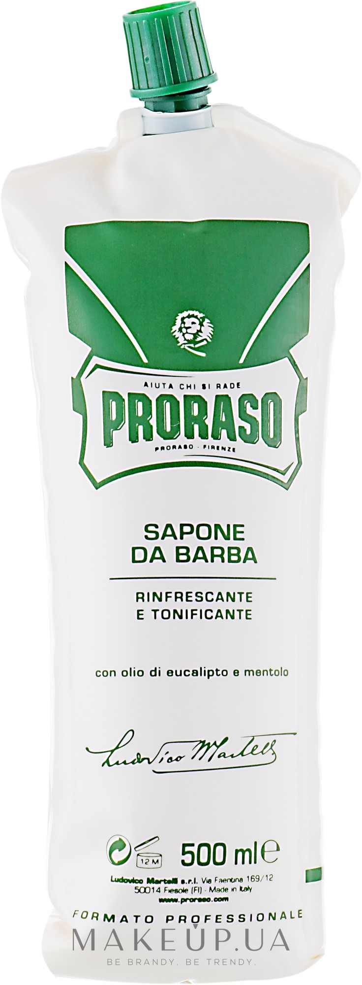 Крем для бритья с экстрактом эвкалипта и ментола - Proraso Green Line Refreshing Shaving Cream — фото 150ml