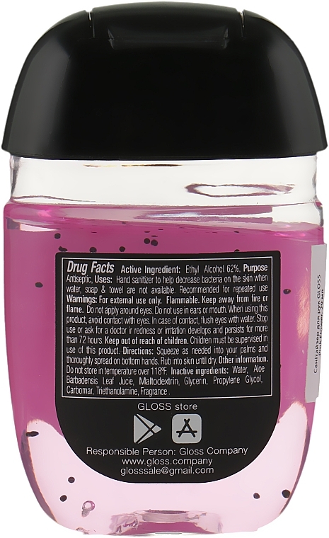 ПОДАРОК! Антисептик для рук - Gloss Company Pocket Bac Pink Flower Anti-Bacterial Hand Gel — фото N2