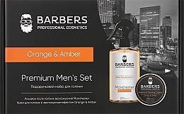 Духи, Парфюмерия, косметика Подарочный набор для бритья - Barbers Premium Mens Set Orange & Amber (sh/cr/100ml + aftsh/lot/250ml)