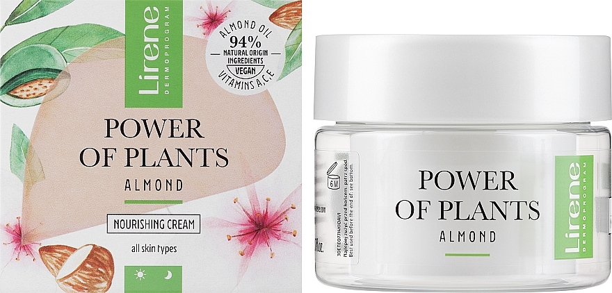 Живильний крем для обличчя - Lirene Power Of Plants Migdal Nourishing Cream — фото N2