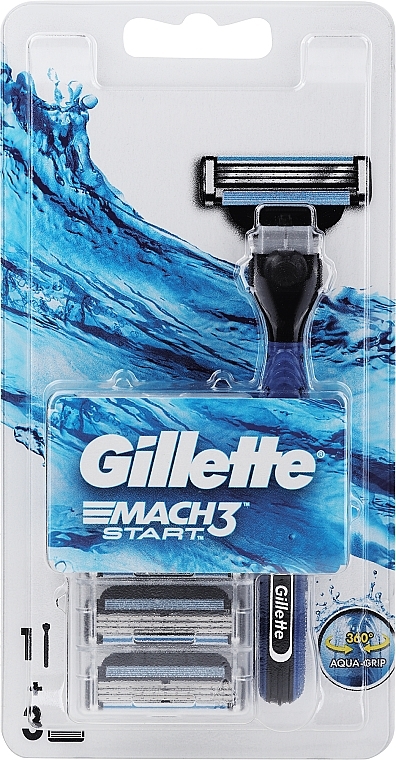 Бритва с 3 сменными насадками - Gillette Mach3 Start — фото N1